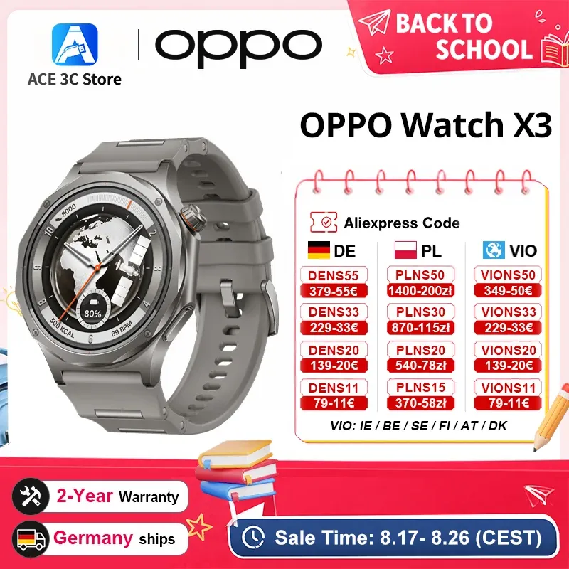 Smartwatch OPPO Watch X3 con Wear OS y certificacion IP69