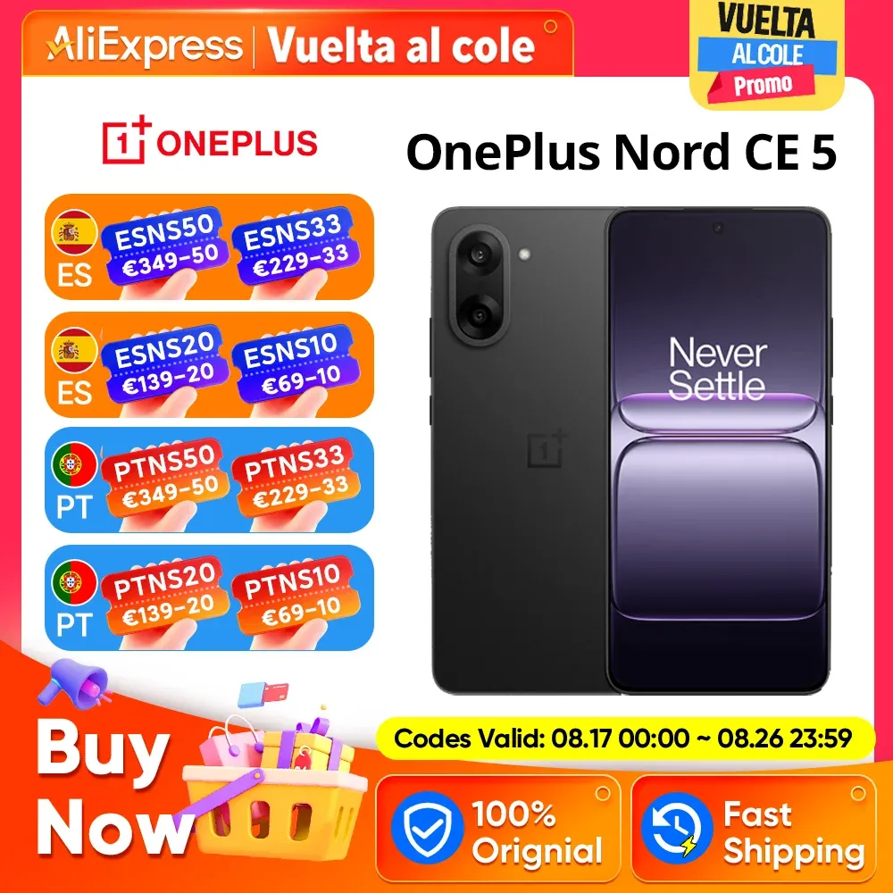 Smartphone OnePlus Nord CE5 5G con 8GB de RAM y 256GB de almacenamiento