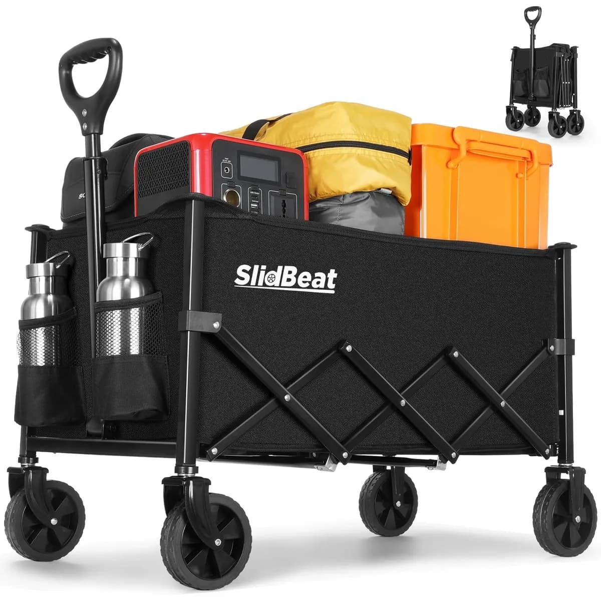 Carrito de transporte plegable con ruedas 360° y mango ajustable