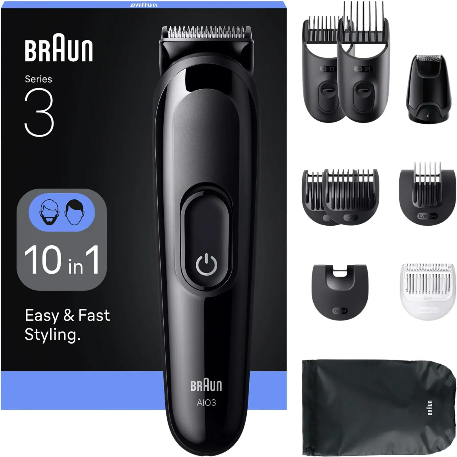 Braun Series 3 AIO3560 Cortapelos Multifunción Todo en Uno