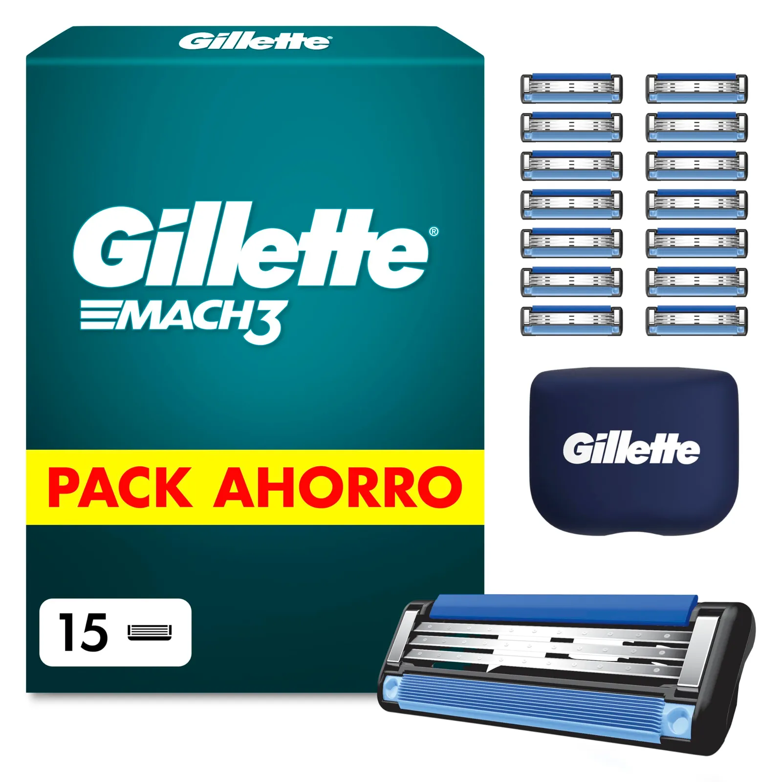 Gillette Mach3 Recambios Pack 15 Unidades