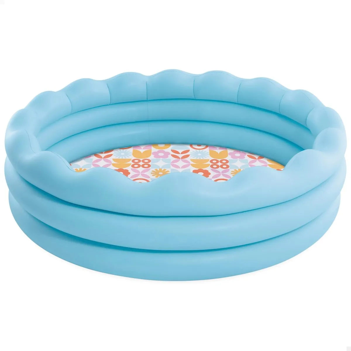 Piscina Hinchable Infantil Intex Circular 168x45 cm, 575L, 3 cámaras de aire, Parche incluido