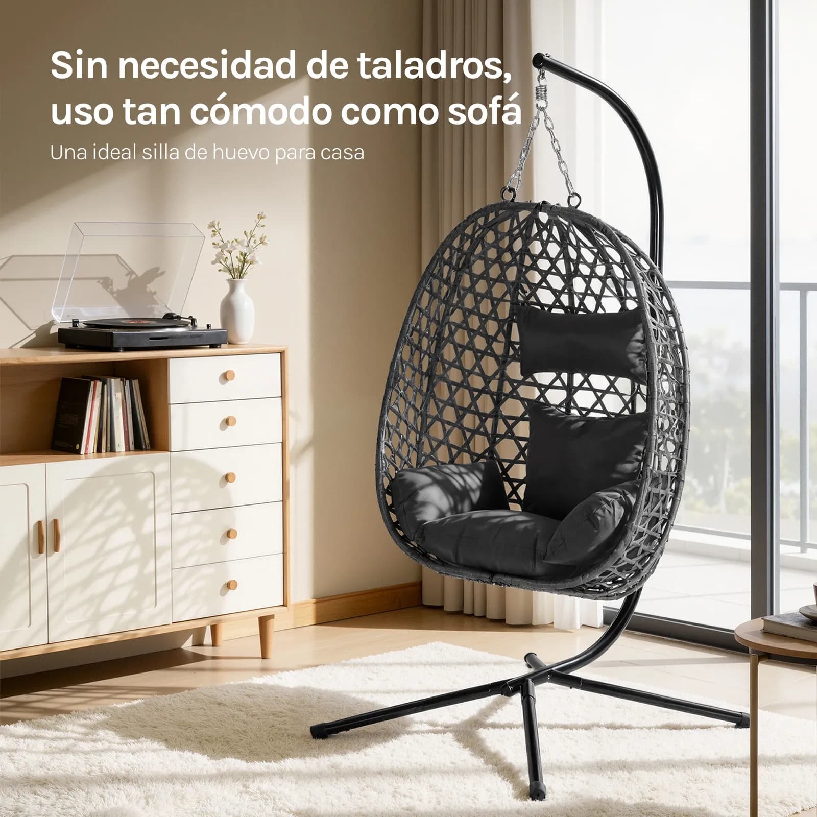 Silla Colgante Woltu Tipo Huevo con Soporte Incluido
