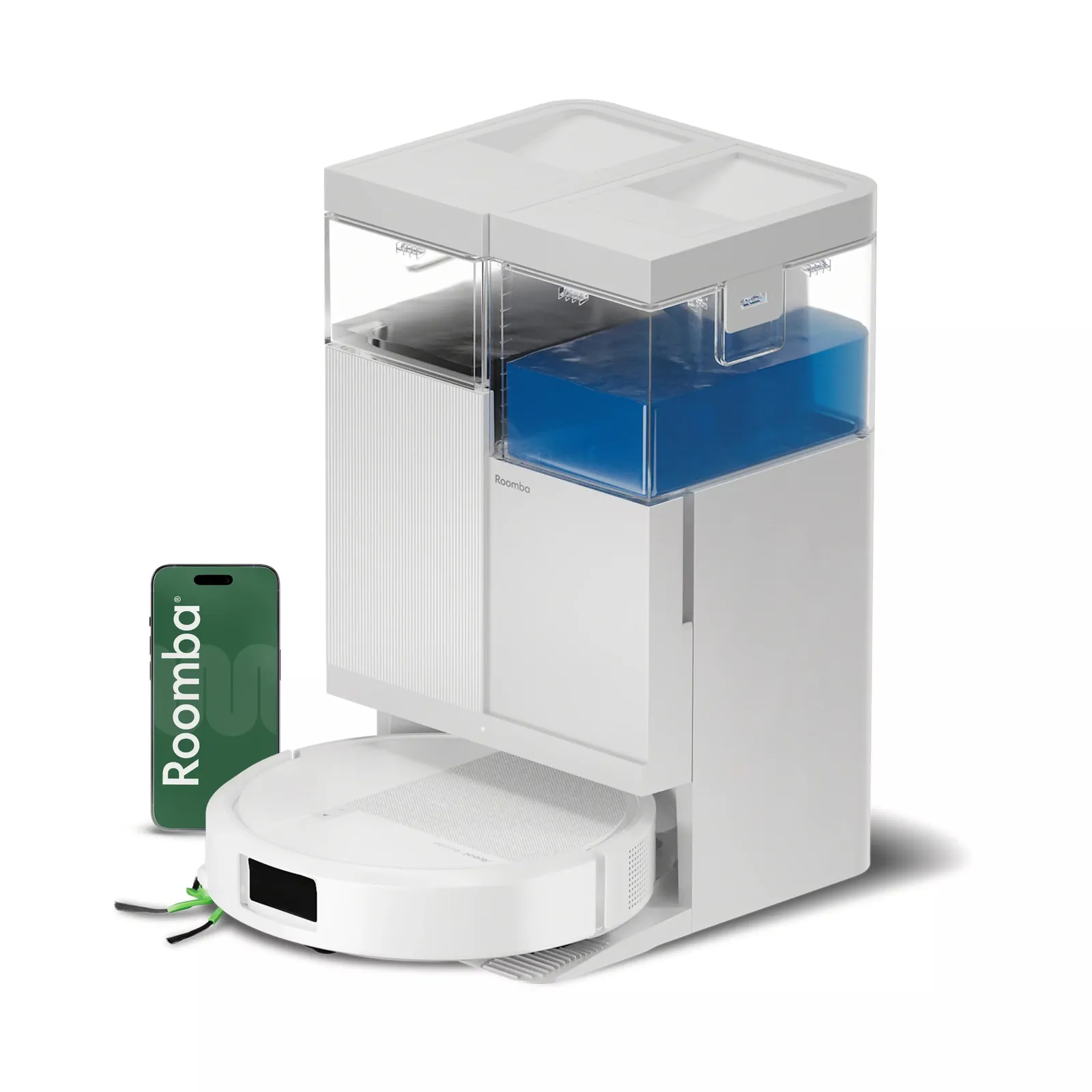 Robot Aspirador iRobot Roomba 515 Combo AutoWash: Base Autolimpiable y Multifunción, Blanco