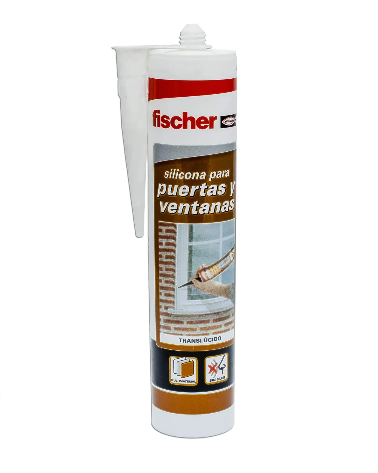 Tubo Silicona Fischer Transparente 300 ml para Puertas y Ventanas