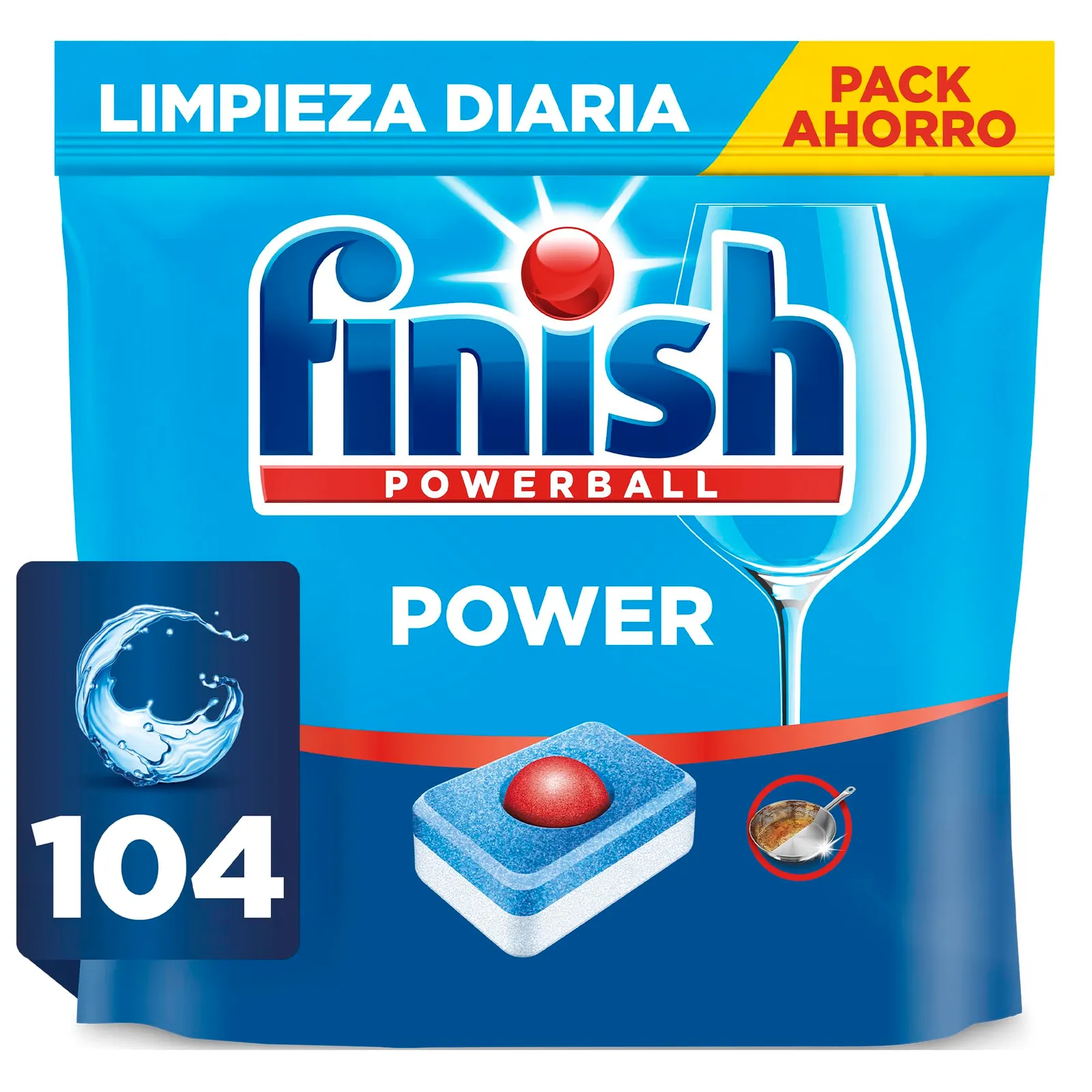 Finish Powerball Power All in 1, Pack 104 Pastillas