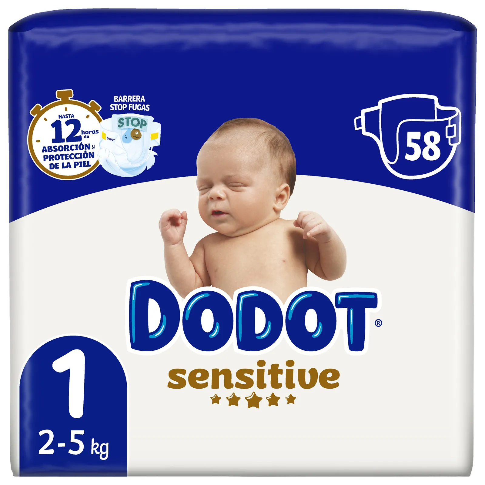 2x Pañales Dodot Sensitive Tallas 1-5
