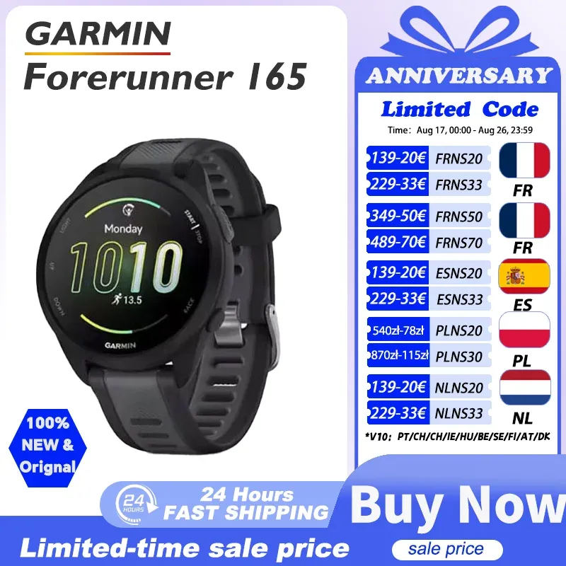 Reloj deportivo Garmin Forerunner 165 con GPS