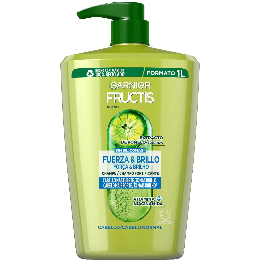 Pack 3x Garnier Fructis Champú Fuerza y Brillo XXL 1L