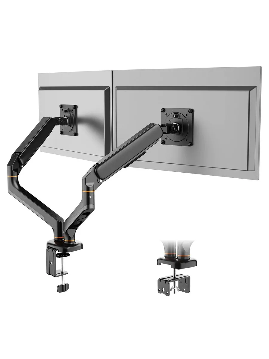 Ibergrif Soporte Doble para Monitores 13"-27", Brazo de Gas Ajustable