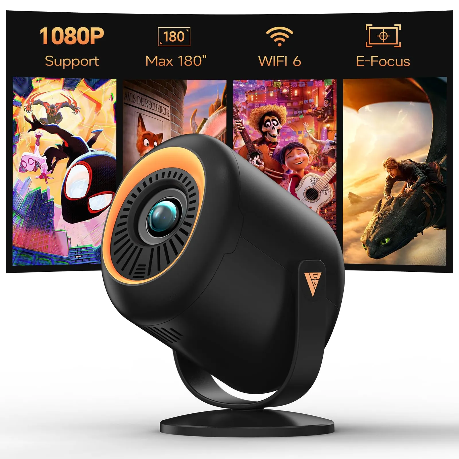 Mini Proyector Portátil Full HD 1080p con WiFi 6 y Bluetooth 5.4