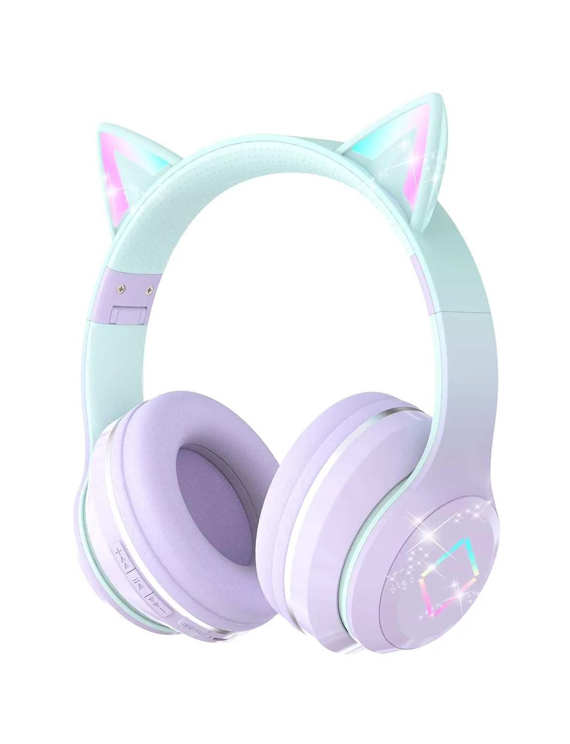 Auriculares Bluetooth para Niños con Orejas de Gato y Luz LED