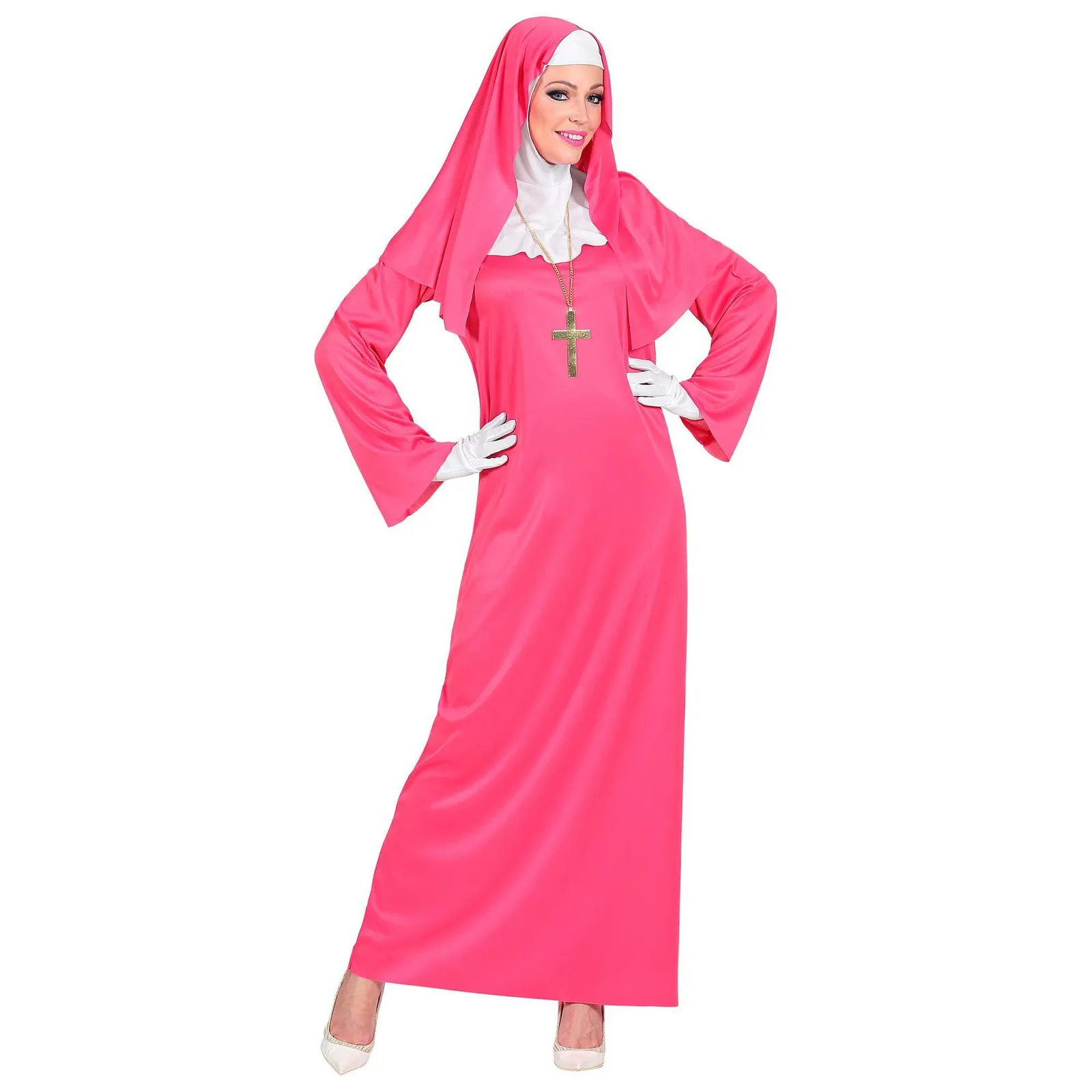 Disfraz de monja rosa (varias tallas)