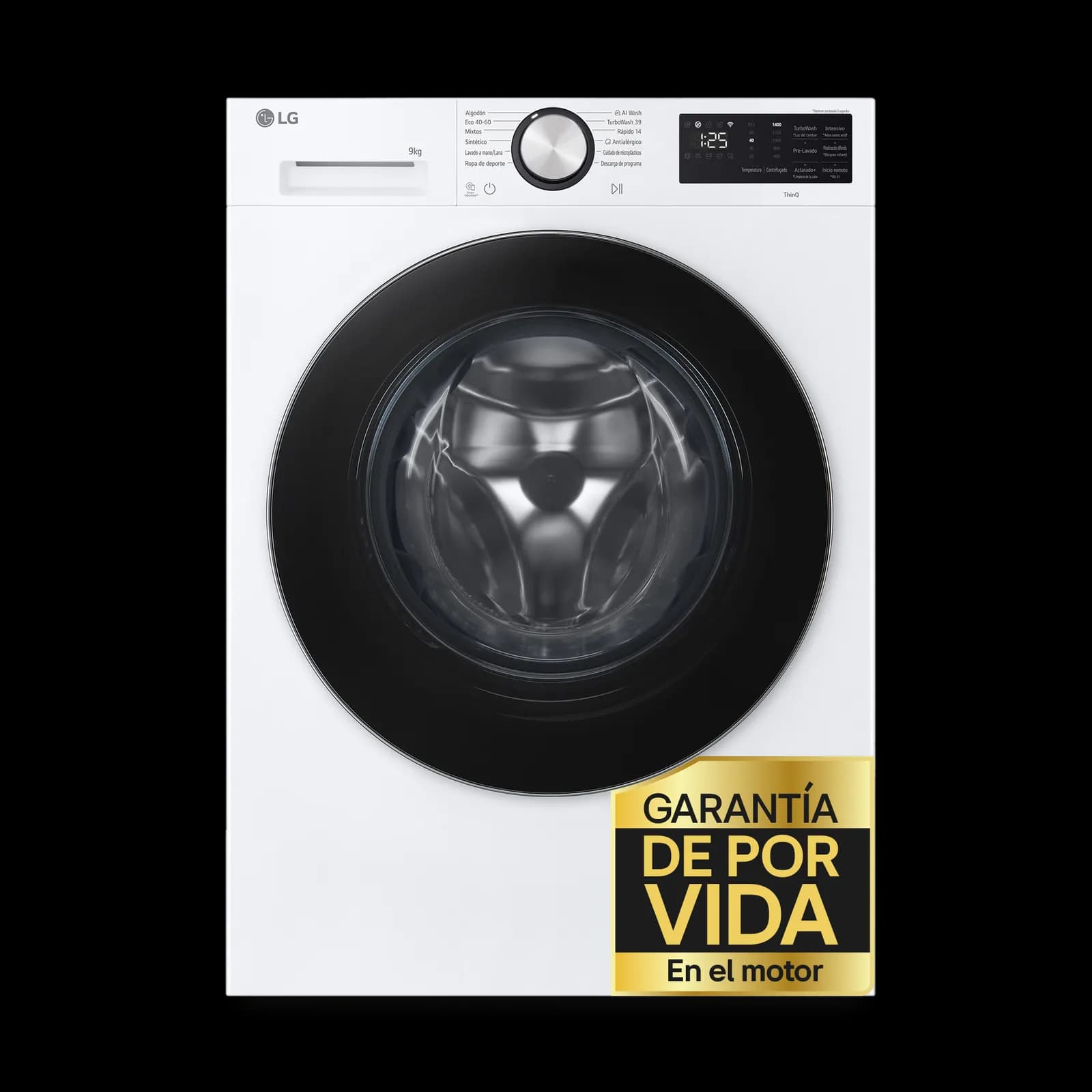 Lavadora LG Carga Frontal 9kg 1400RPM 12 Programas