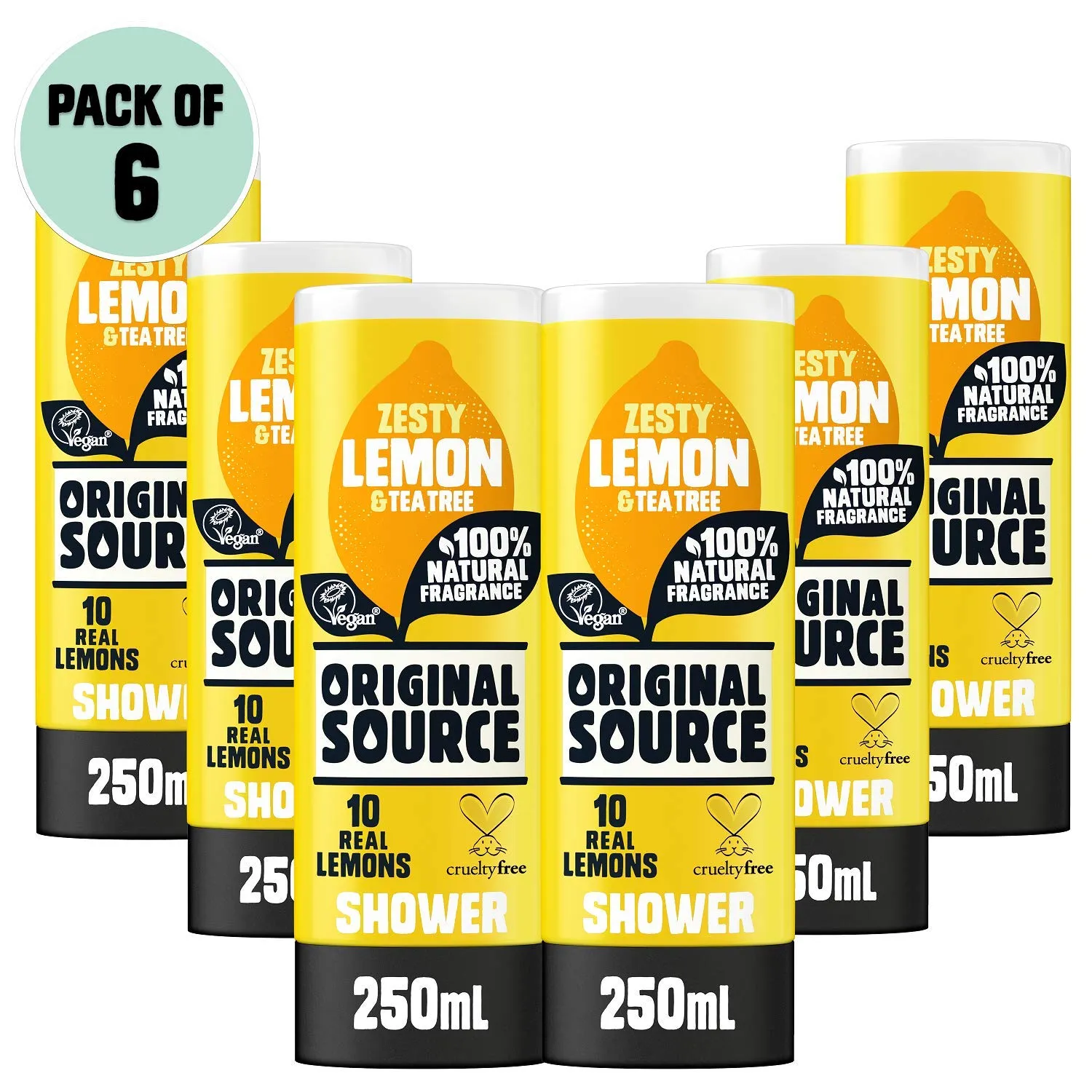 Pack 6 geles de ducha Original Source Limón y Árbol de Té 250 ml
