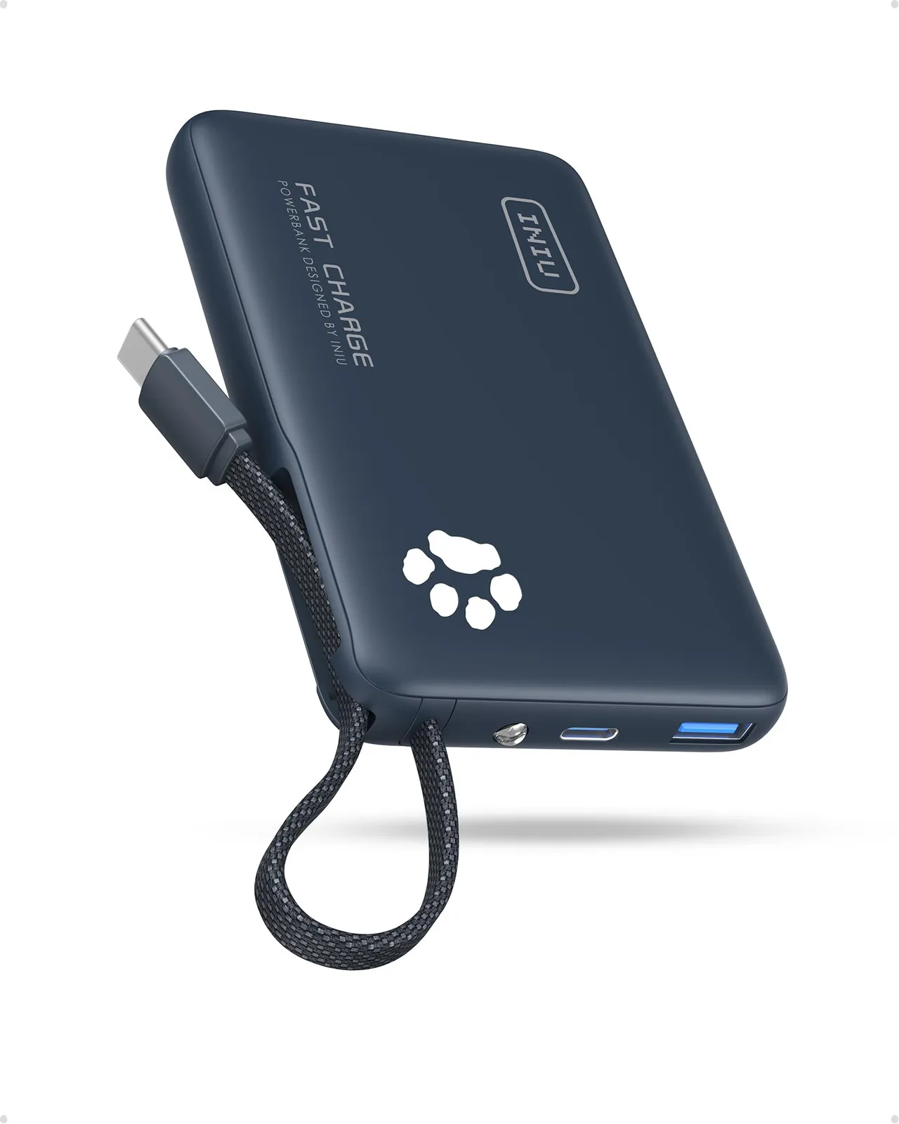 Batería Externa INIU 10000mAh 45W con Cable USB-C Integrado