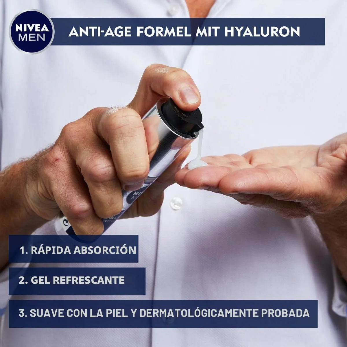 Gel facial antiedad Nivea Men Hydro en formato de 50 ml