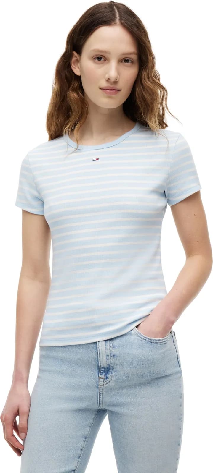 Camiseta Tommy Jeans Essential Rib Slim Fit para Mujer (varias tallas)