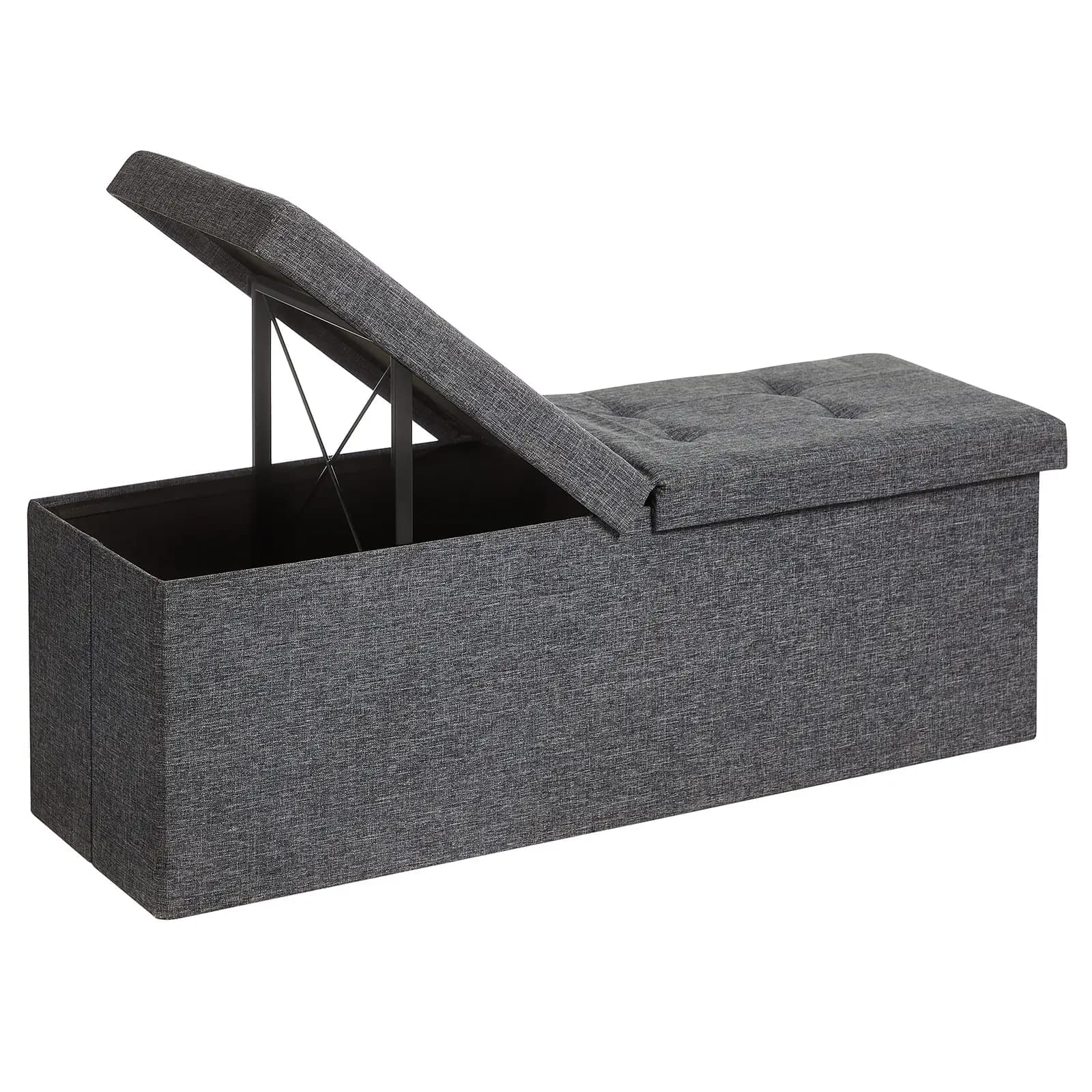 SONGMICS Puff Almacenaje Plegable 300 kg Carga