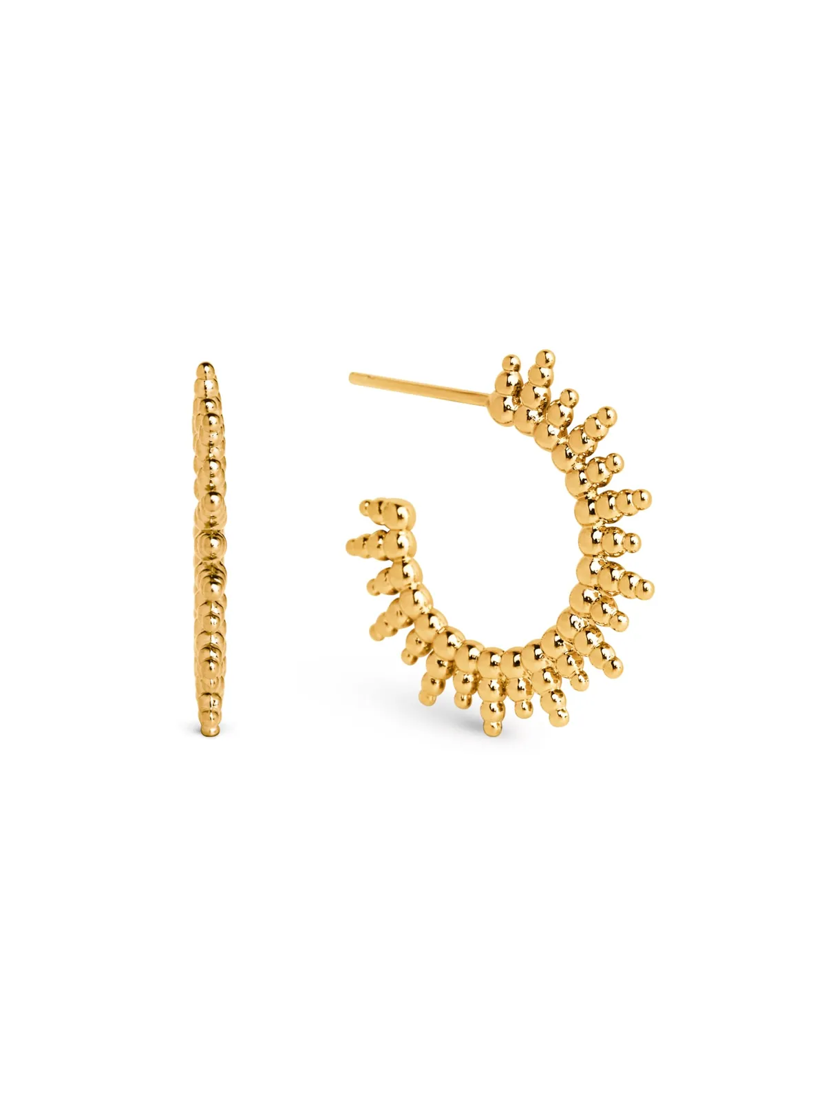Pendientes Singularu Pebbles Sun Baño Oro 18kt