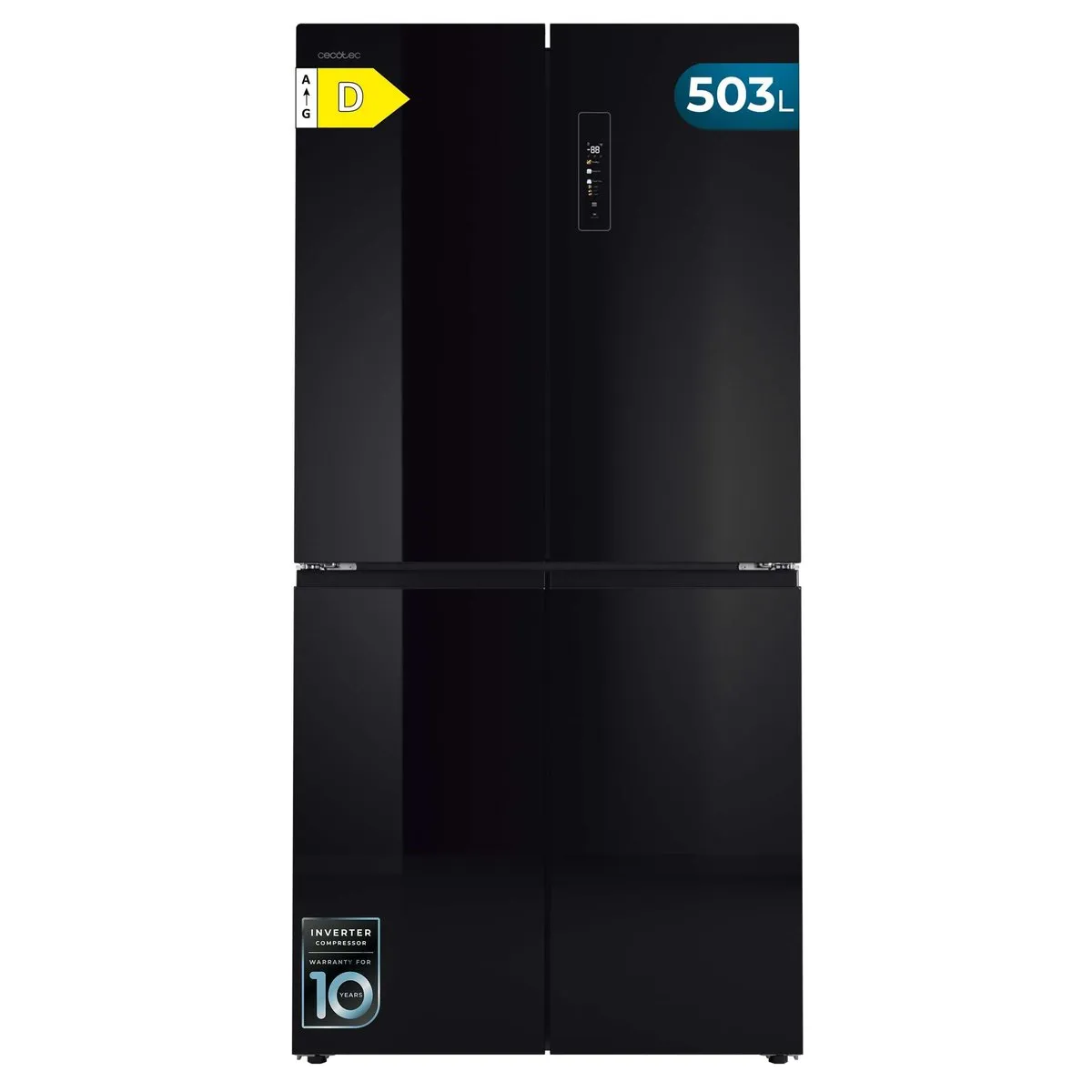 Cecotec Frigorífico Americano Bolero CoolMarket 4D 503 Black Glass D. 503 L