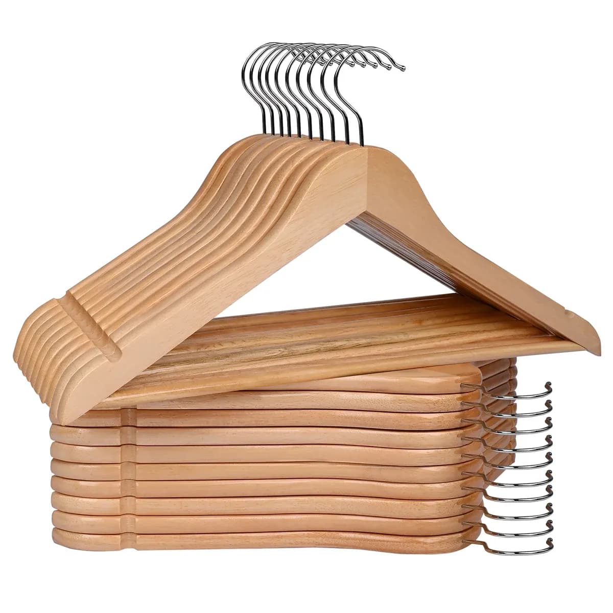 20x Perchas de Madera Maciza T-Lovendo