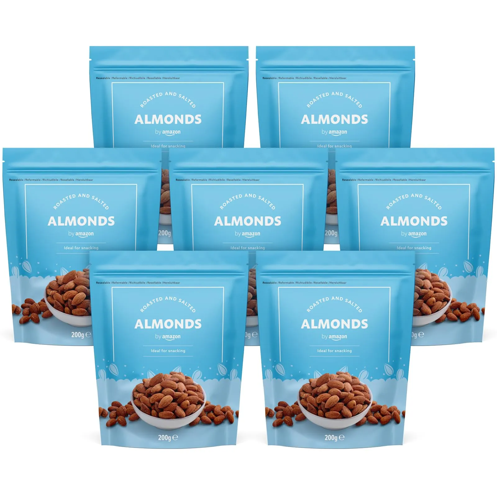 7 Paquetes de 200g Almendras Tostadas y Saladas