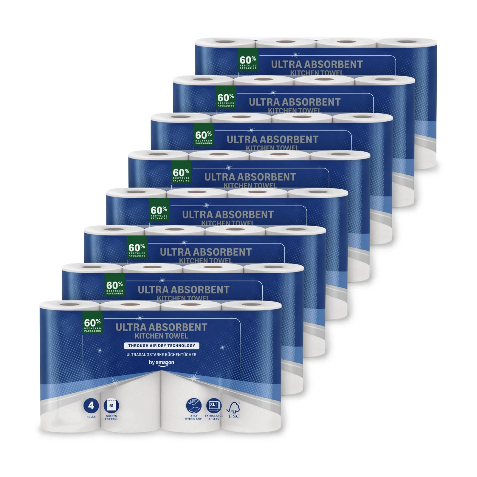 Pack 8x4 Rollos Papel de Cocina (32 Rollos Totales)