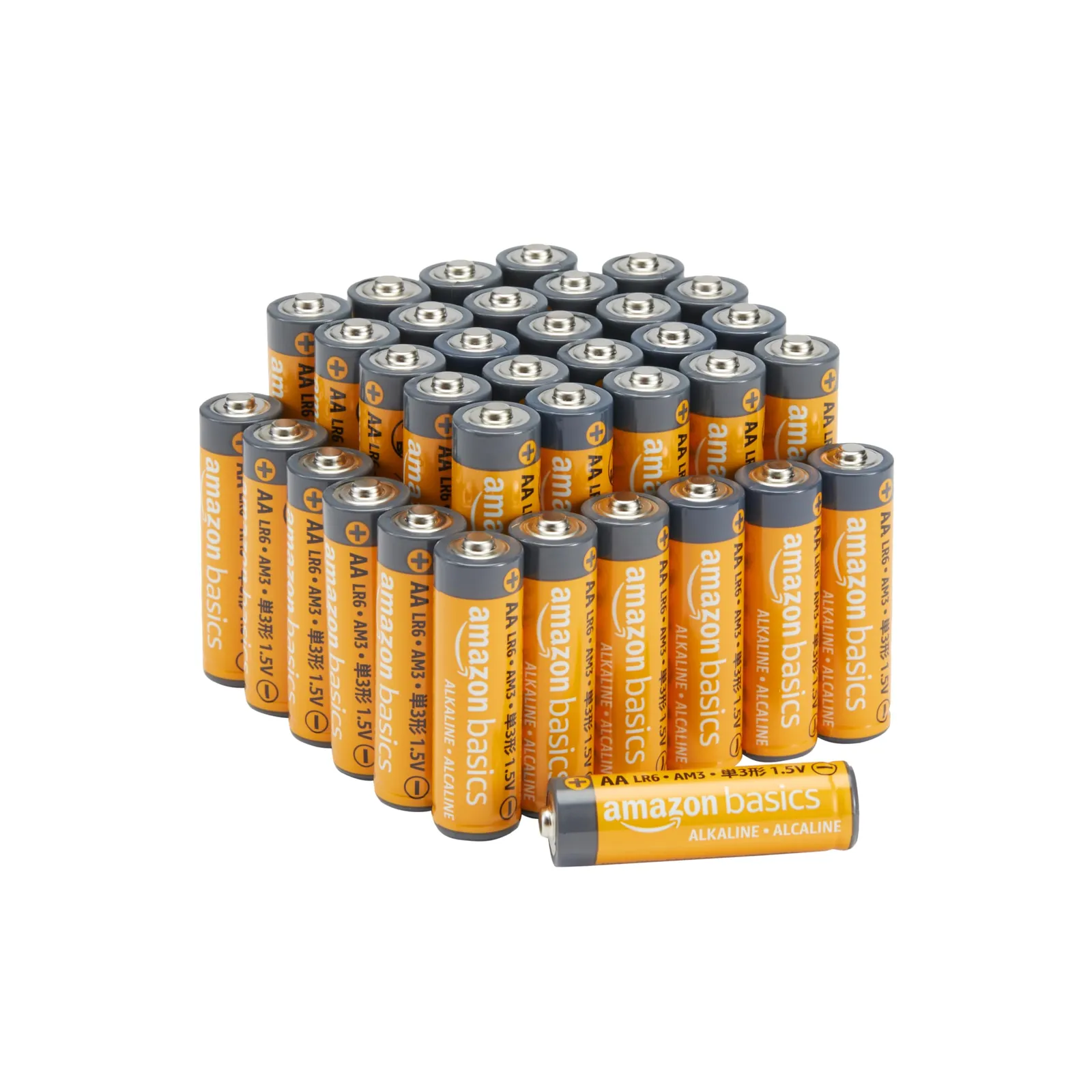 Pack 36 Pilas Alcalinas AA 1,5V Amazon Basics