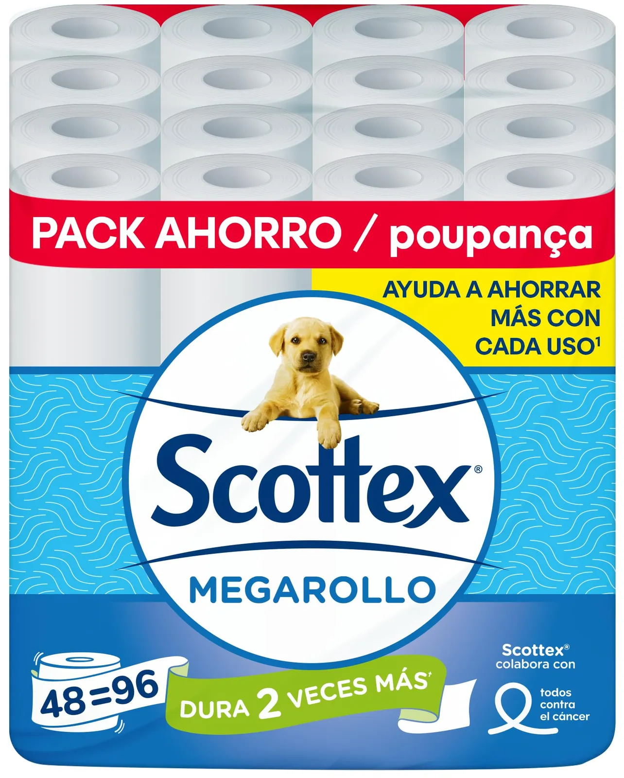 Pack 48 Rollos Higiénico Scottex Megarollo