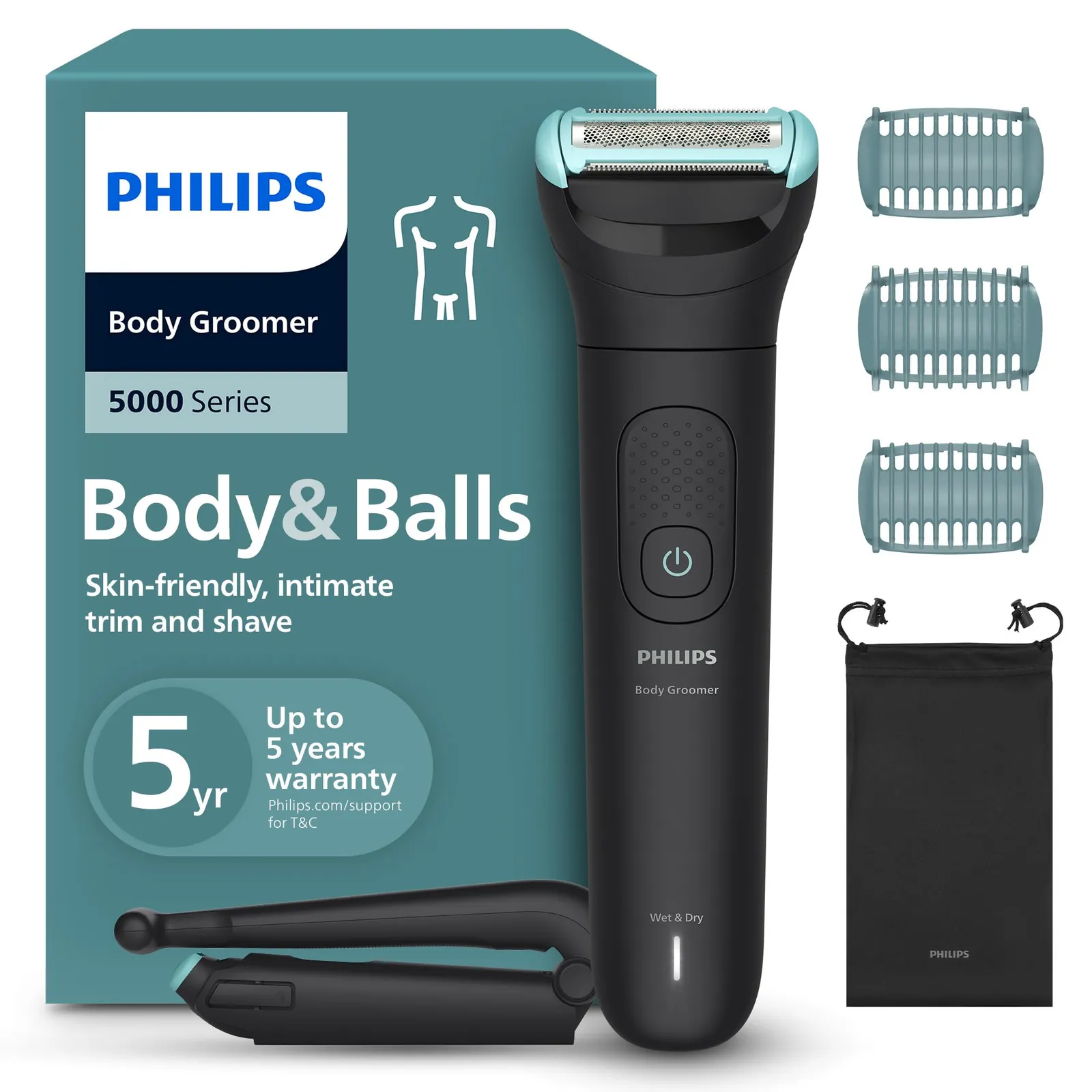 Afeitadora corporal Philips Series 5000 BG5480/15 con accesorios
