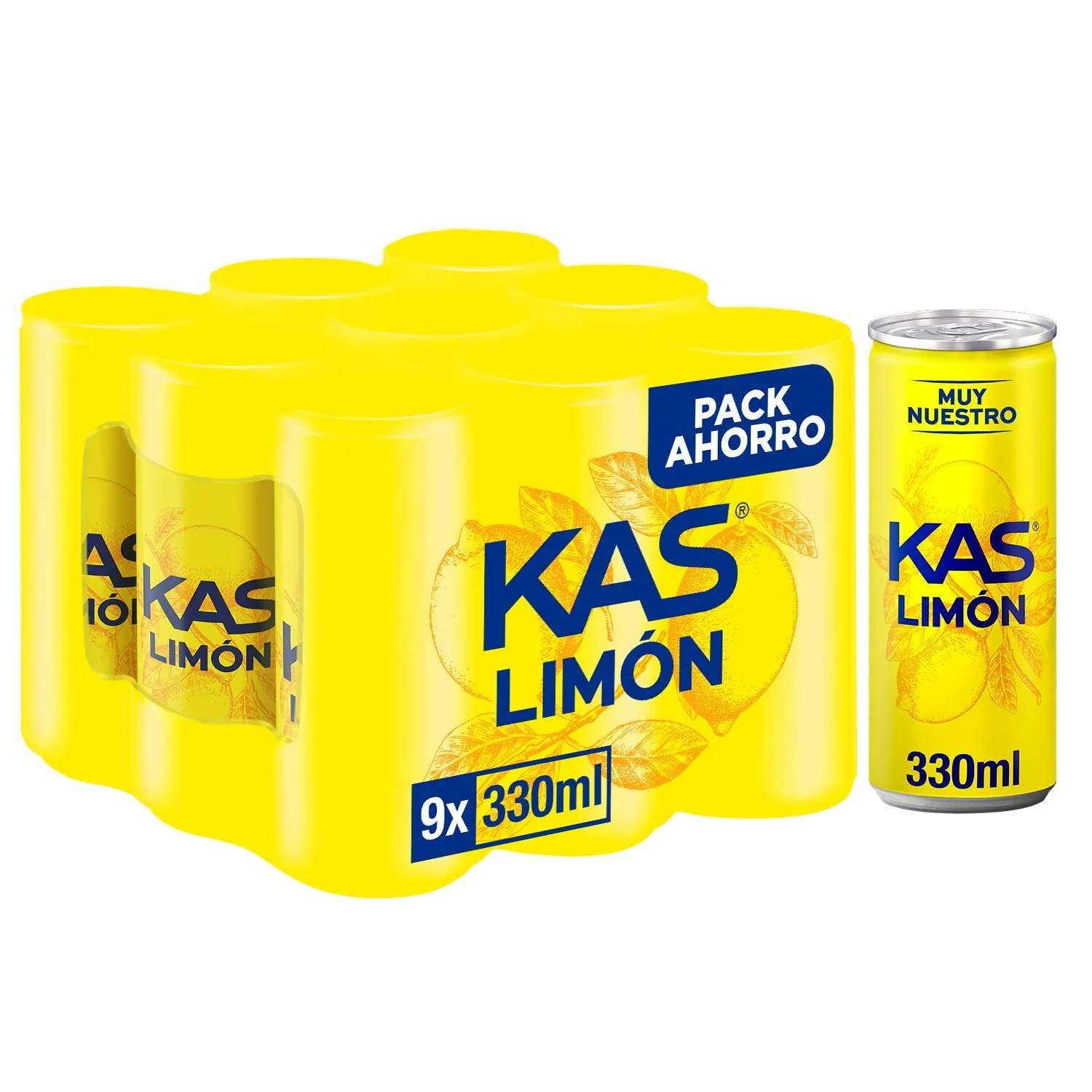 KAS Refresco de Limón 3 Packs (9 latas x 330 ml)