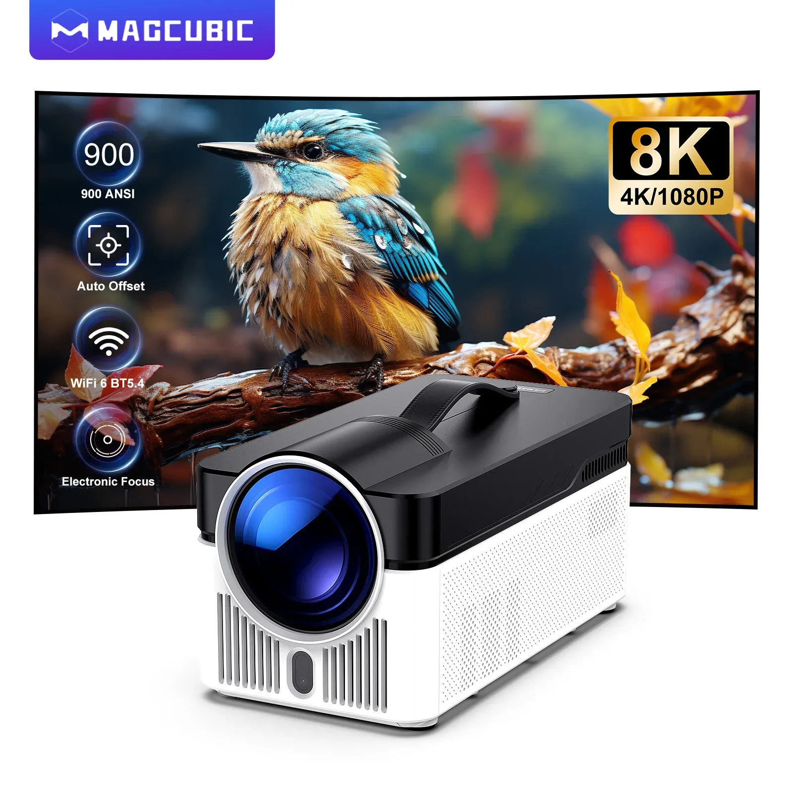 Proyector Magcubic HY450 1080P 900 ANSI WiFi 6 Bluetooth 5.4