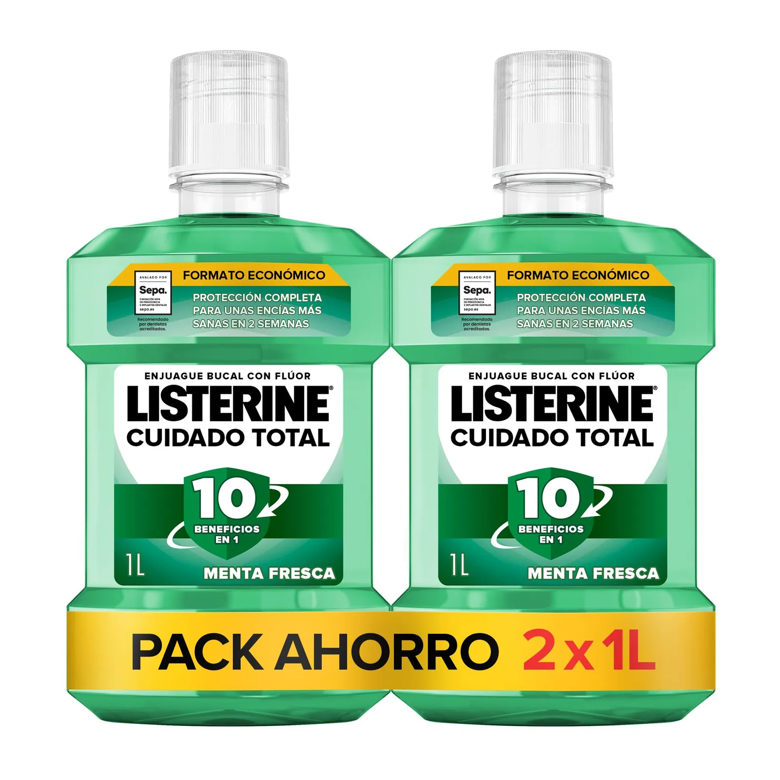 Pack 2x 1L Enjuague Bucal Listerine Menta Fresca