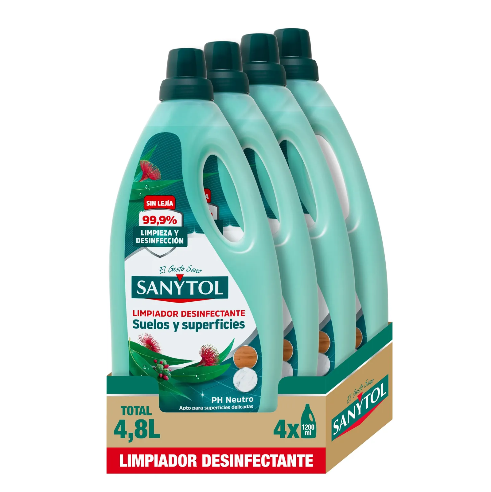 Pack 8x Sanytol Limpiador Desinfectante Hogar 1.2L sin Lejía