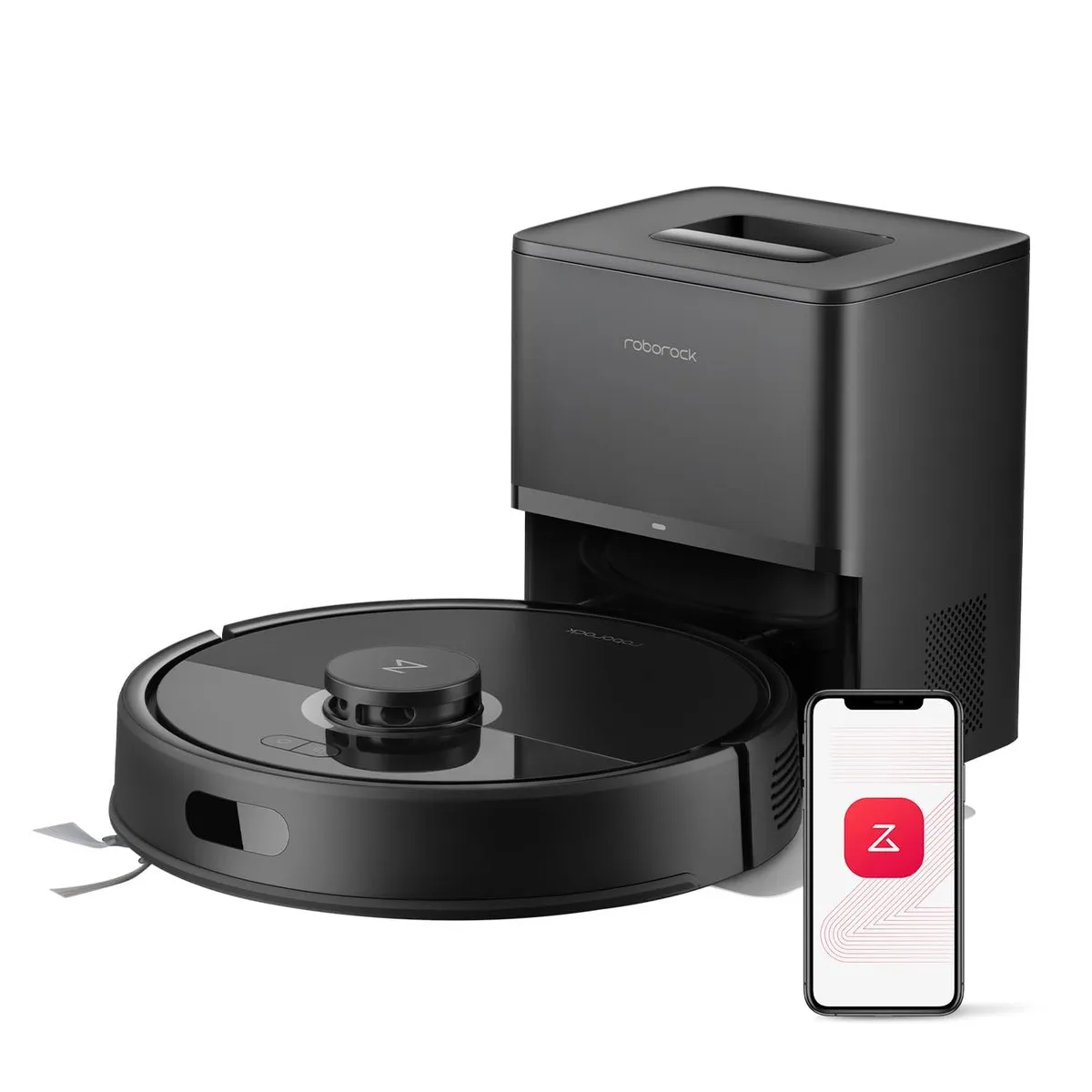 Robot Aspirador y Fregador Roborock Q7L5+ 8000 Pa, Negro, Base Autovaciado 7 Semanas