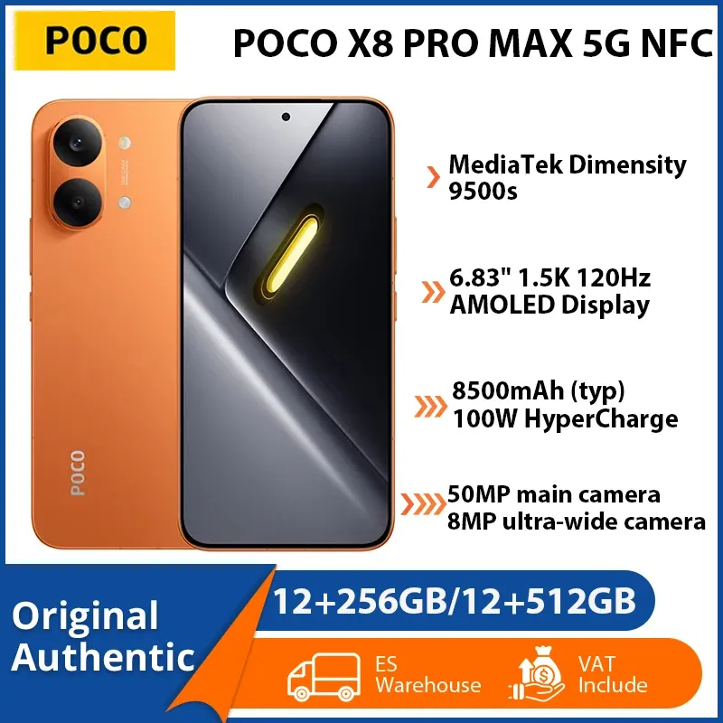 POCO X8 Pro MAX 5G Naranja 12GB RAM 512GB | Batería 8500mAh