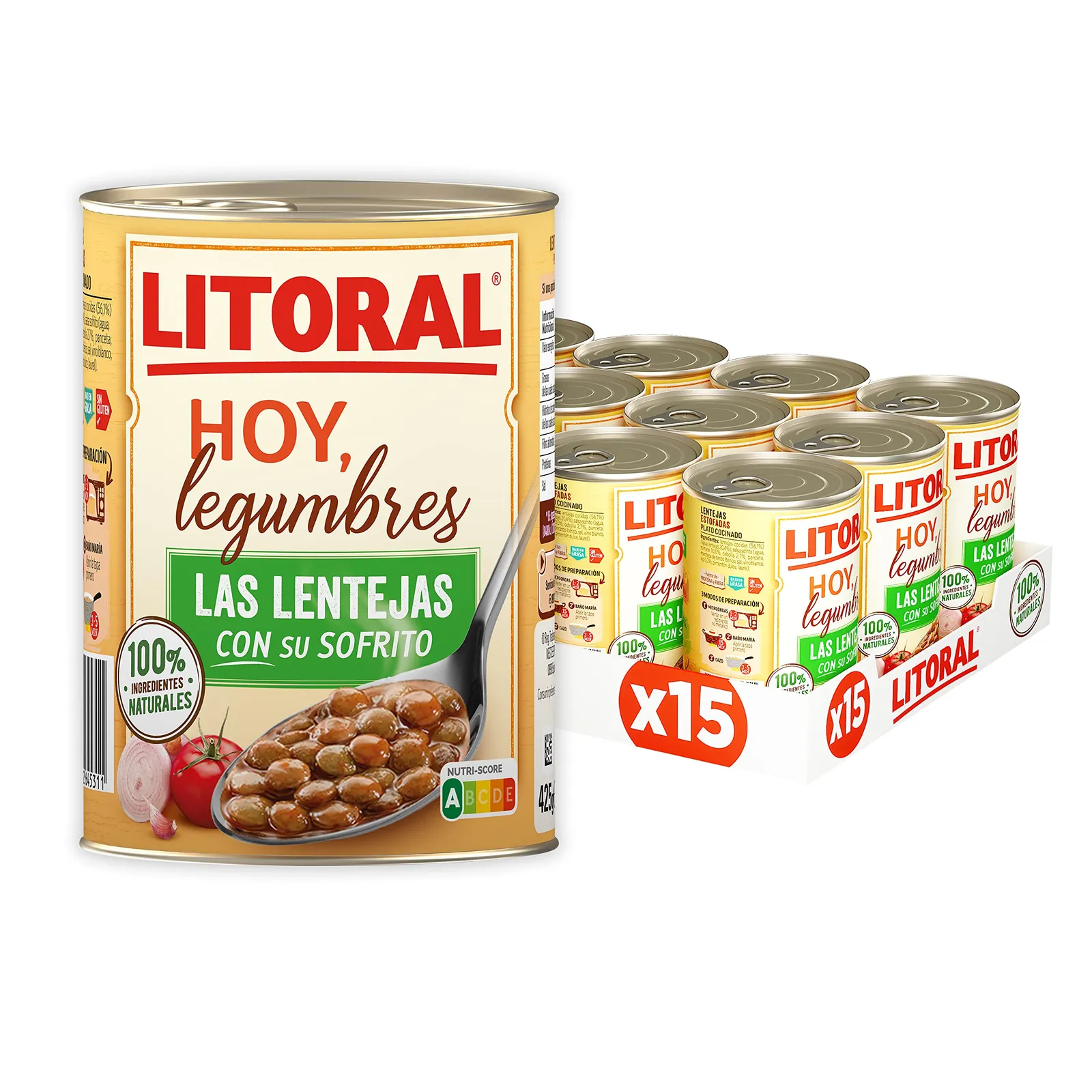 15x Lentejas con Sofrito Litoral 425gr