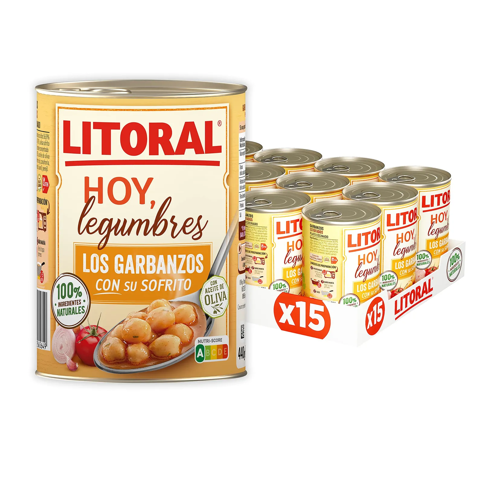 Litoral Hoy Legumbres Garbanzos con sofrito pack 15x440gr