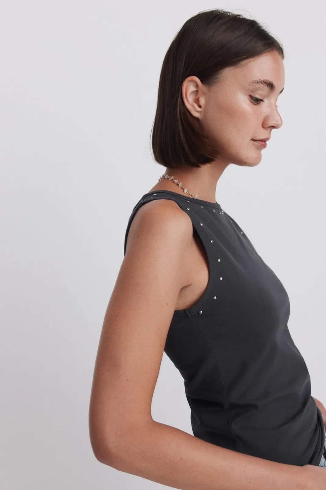 Camiseta de Tirantes Springfield con Tachas