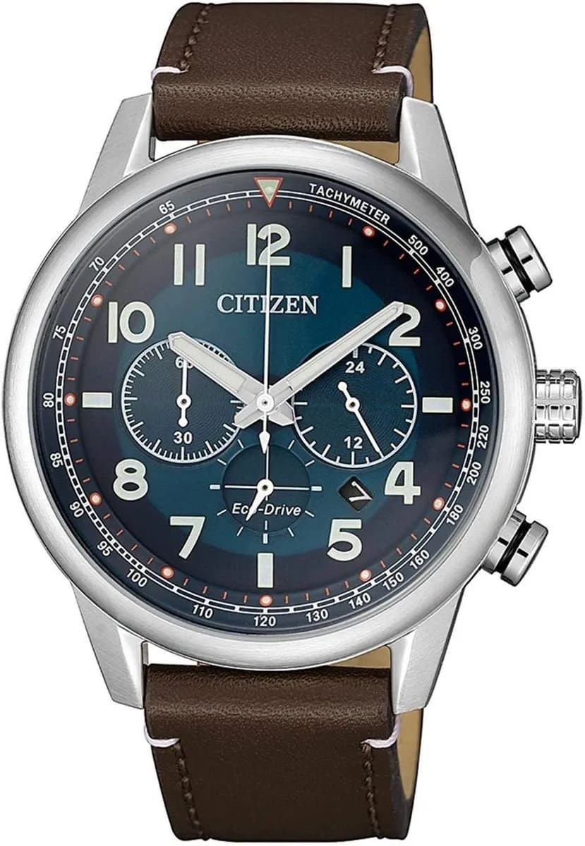 Reloj Citizen Eco-Drive Cronógrafo Hombre Correa Cuero Esfera Azul/Verde