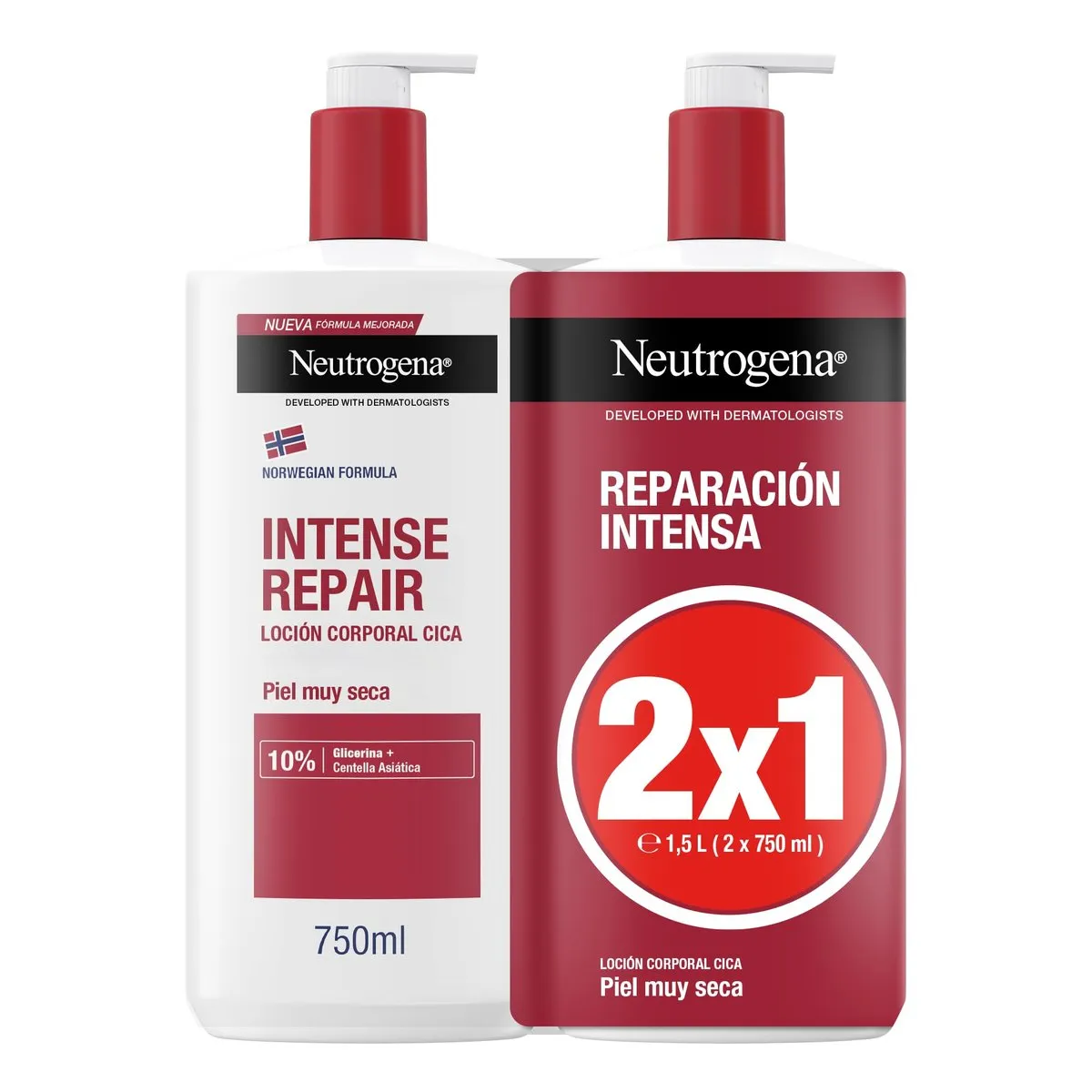 Pack 2 Neutrogena Crema Corporal CICA Reparación Intensa (compra recurrente + cupón)