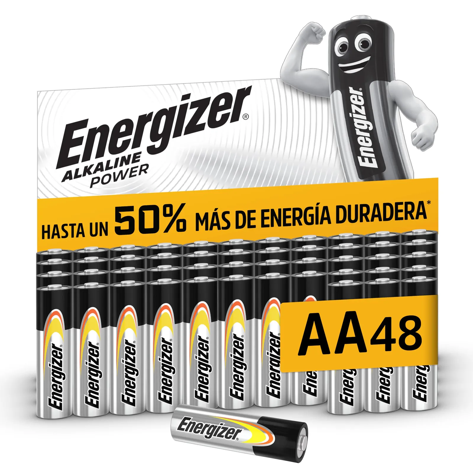 Energizer Alkaline Power Pilas AA (Paquete 48 Unidades)