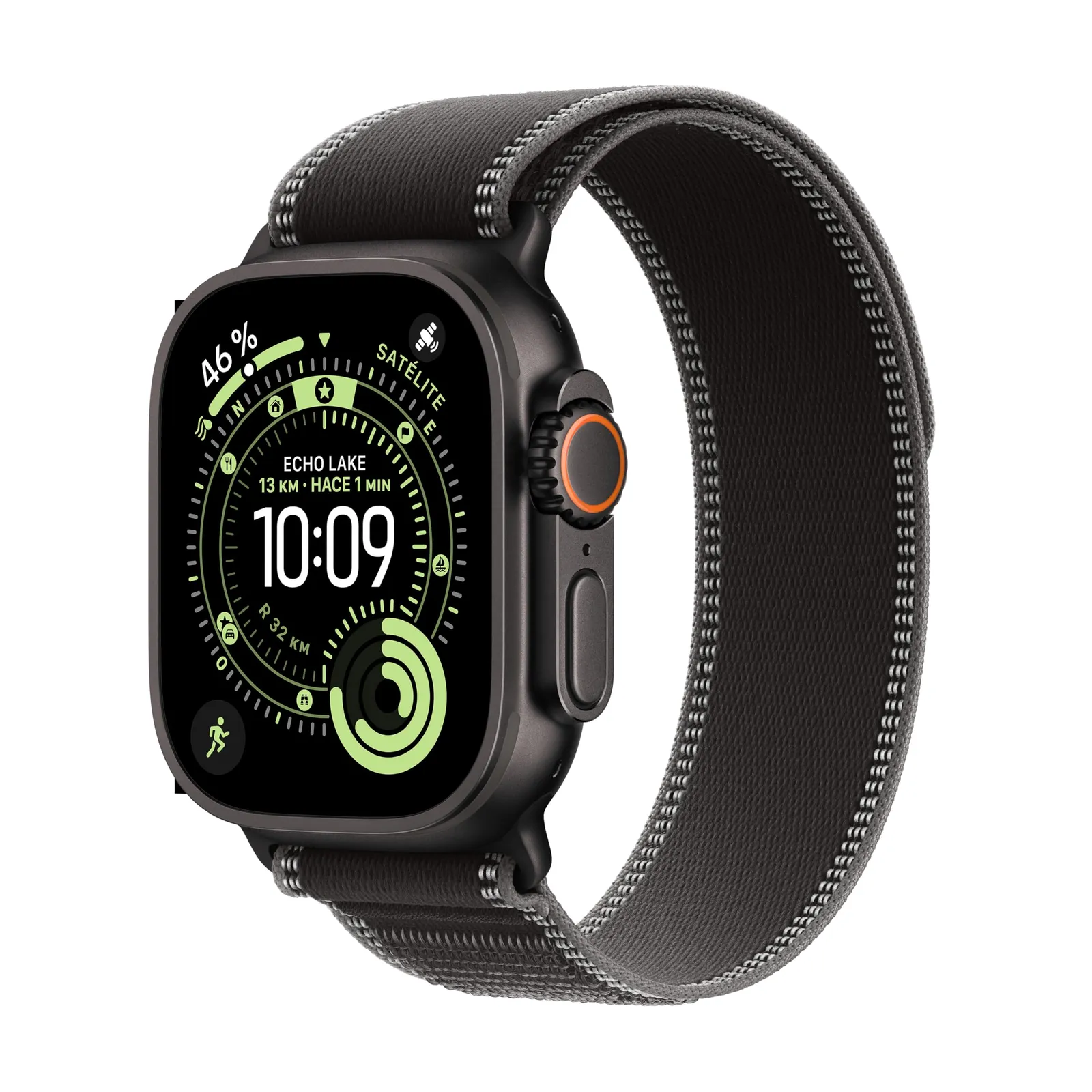Apple Watch Ultra 3 GPS + Cellular 49mm Titanio, Running y Multideporte, Correa Loop Trail Negro/carbón