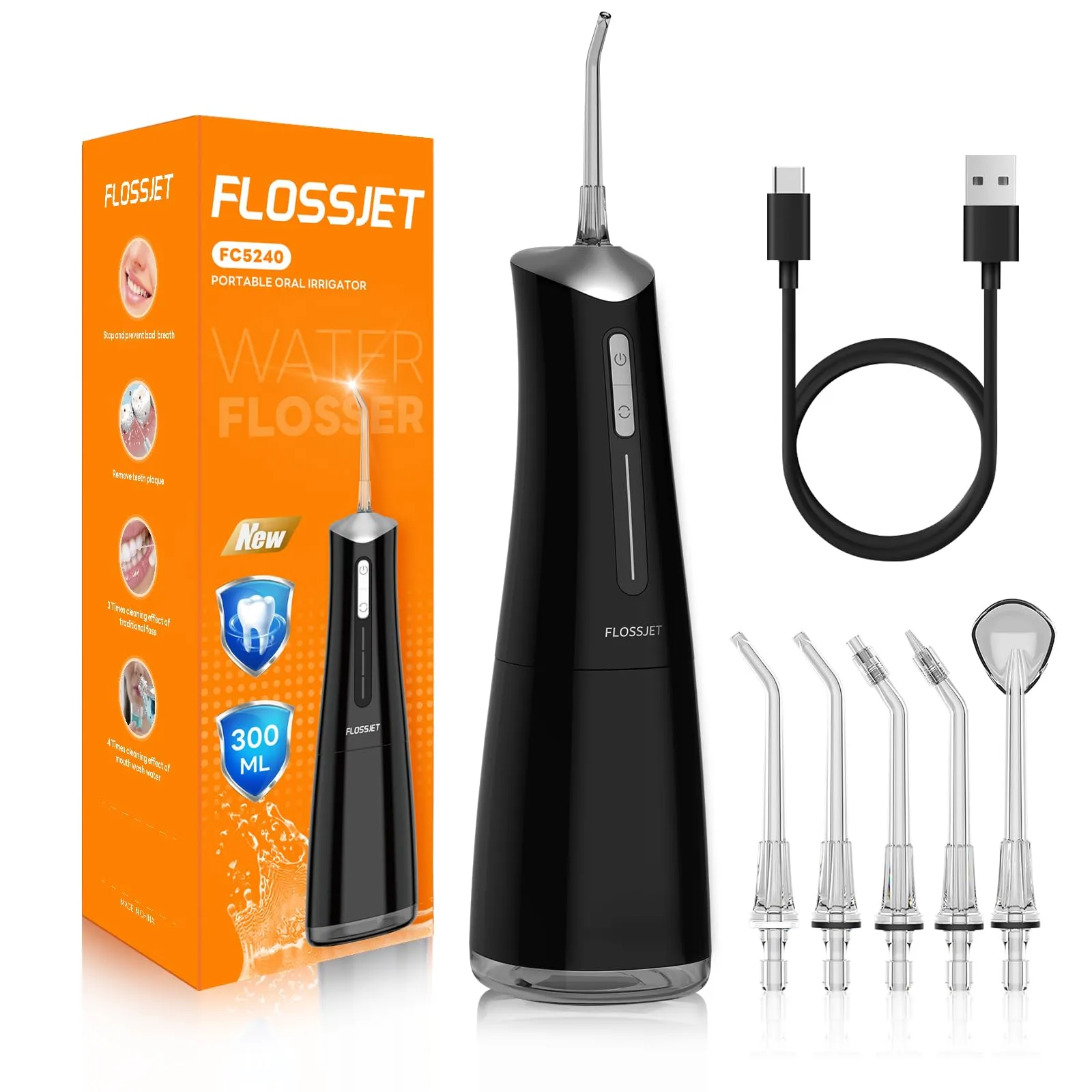 Irrigador Dental Inalámbrico Flossjet, 4 Modos