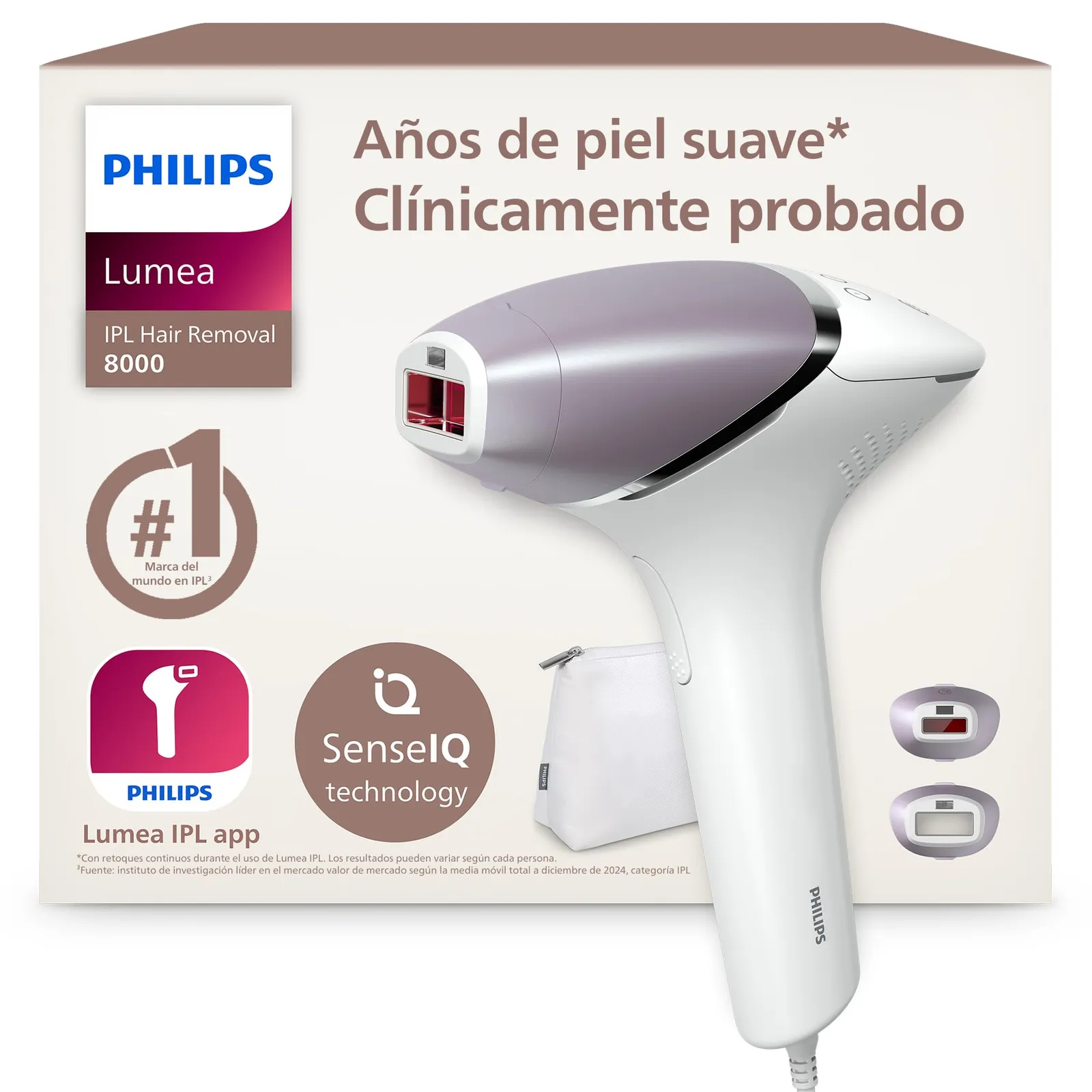 Depiladora de luz pulsada Philips Lumea Serie 8000 BRI944/00 con tecnología SenseIQ