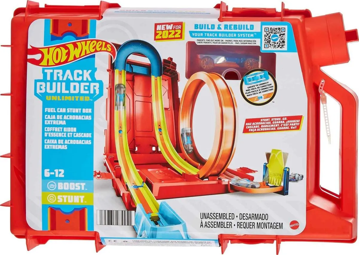 Hot Wheels Unlimited Fuel Can Stunt Box Playset con Coche