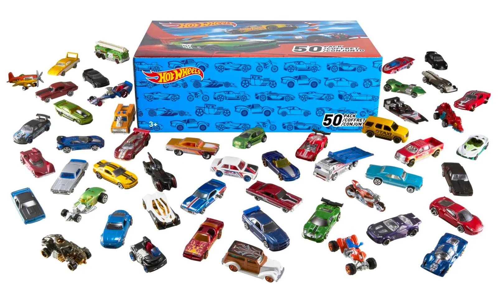 Hot Wheels Pack 50 Vehículos a Escala 1:64