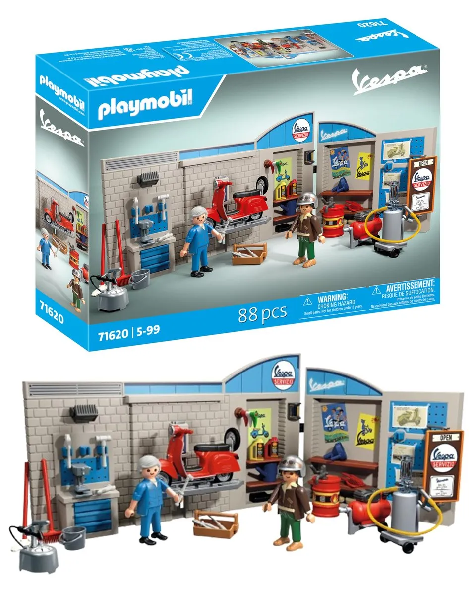 PLAYMOBIL Taller Vespa años 60 con Accesorios (varias tallas)