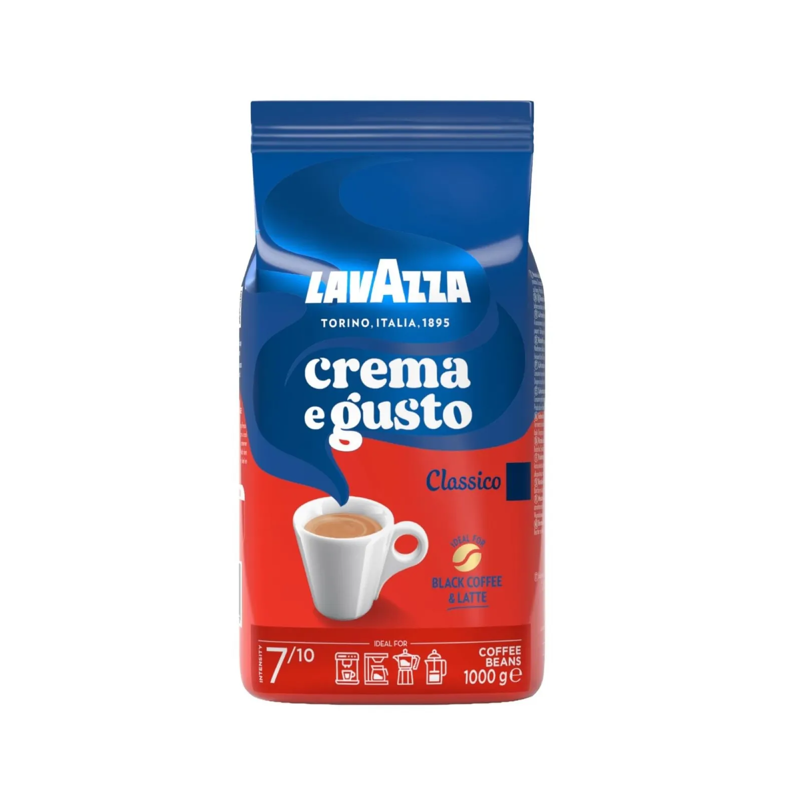 Paquete de 1 kg de café en grano Lavazza Crema e Gusto Classico